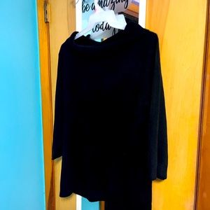 Black 3/4 sleeve cowl neck sweater